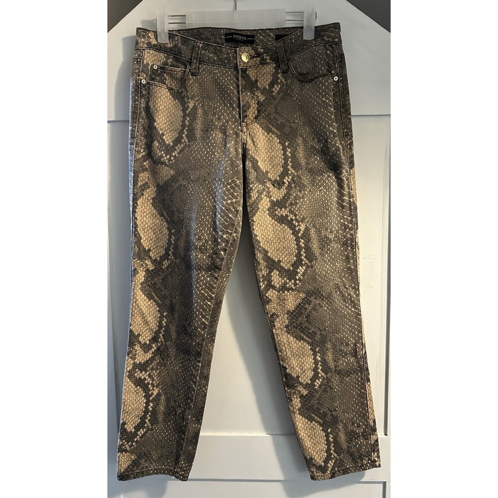 GUESS Samara Sexy Curve Stretch Skinny Jeans Snakeskin Print Women’s Size 28